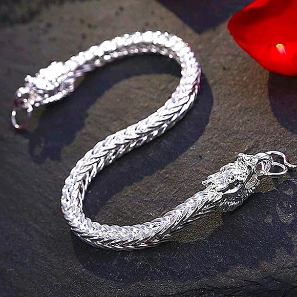 Dragon Sterling Silver Unisex Bracelet